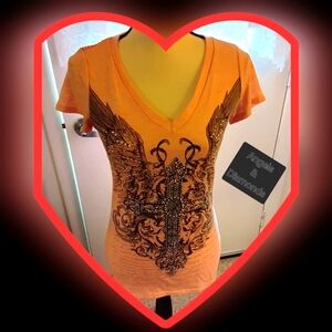 Angels & Diamonds Orange Short Sleeve Tee